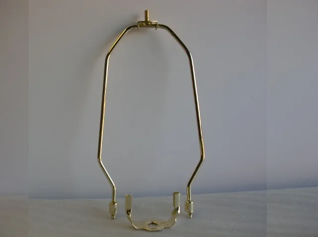 12-1/2" Heavy Duty Harp w/ Swivel Top - Brass Plated & Lacquered