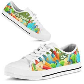 5Th Grade Abc 3D Low Top Shoes, Teacher Shoes, Low Top Sneakers