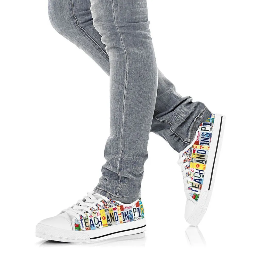 5Th Grade License Plates Low Top Shoes, Teacher Shoes, Low Top Sneakers