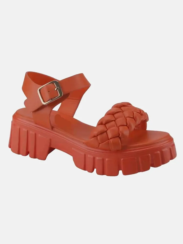 Amozae-Buckle Chunky Heel Platform Sandals