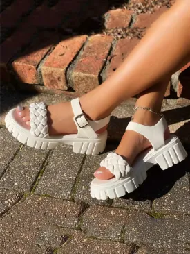 Amozae-Buckle Chunky Heel Platform Sandals