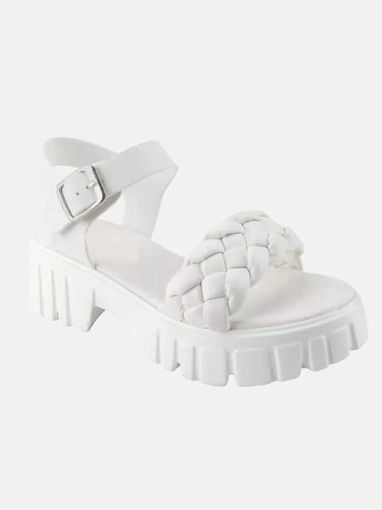 Amozae-Buckle Chunky Heel Platform Sandals