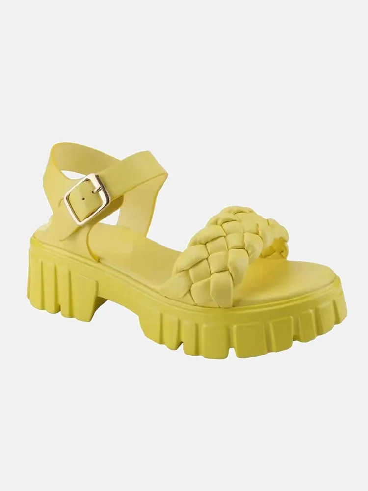 Amozae-Buckle Chunky Heel Platform Sandals