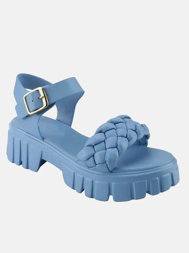 Amozae-Buckle Chunky Heel Platform Sandals