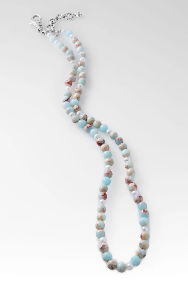 Beaded Impression Jasper Necklace™  in Chainlink