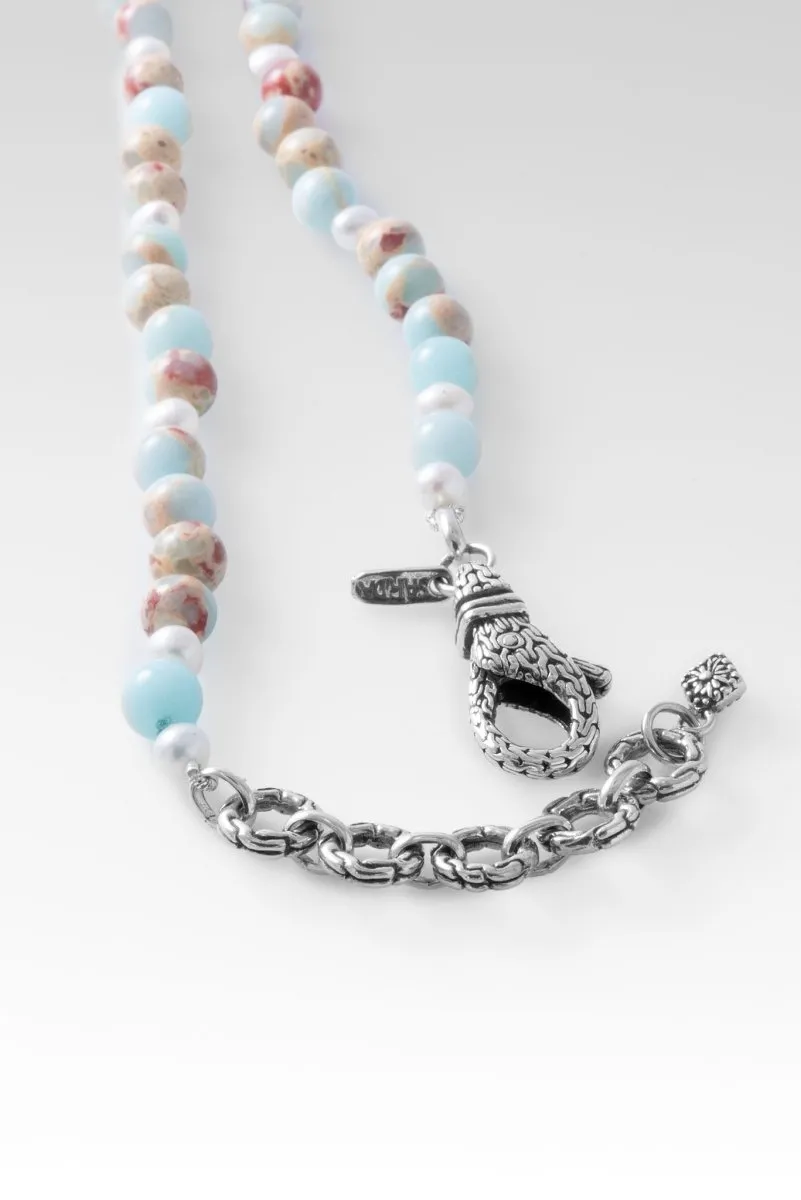 Beaded Impression Jasper Necklace™  in Chainlink