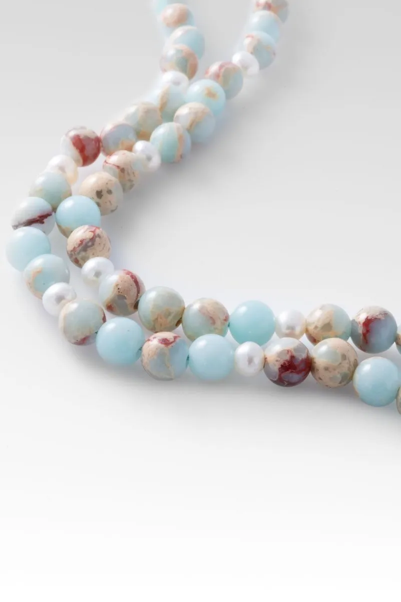 Beaded Impression Jasper Necklace™  in Chainlink