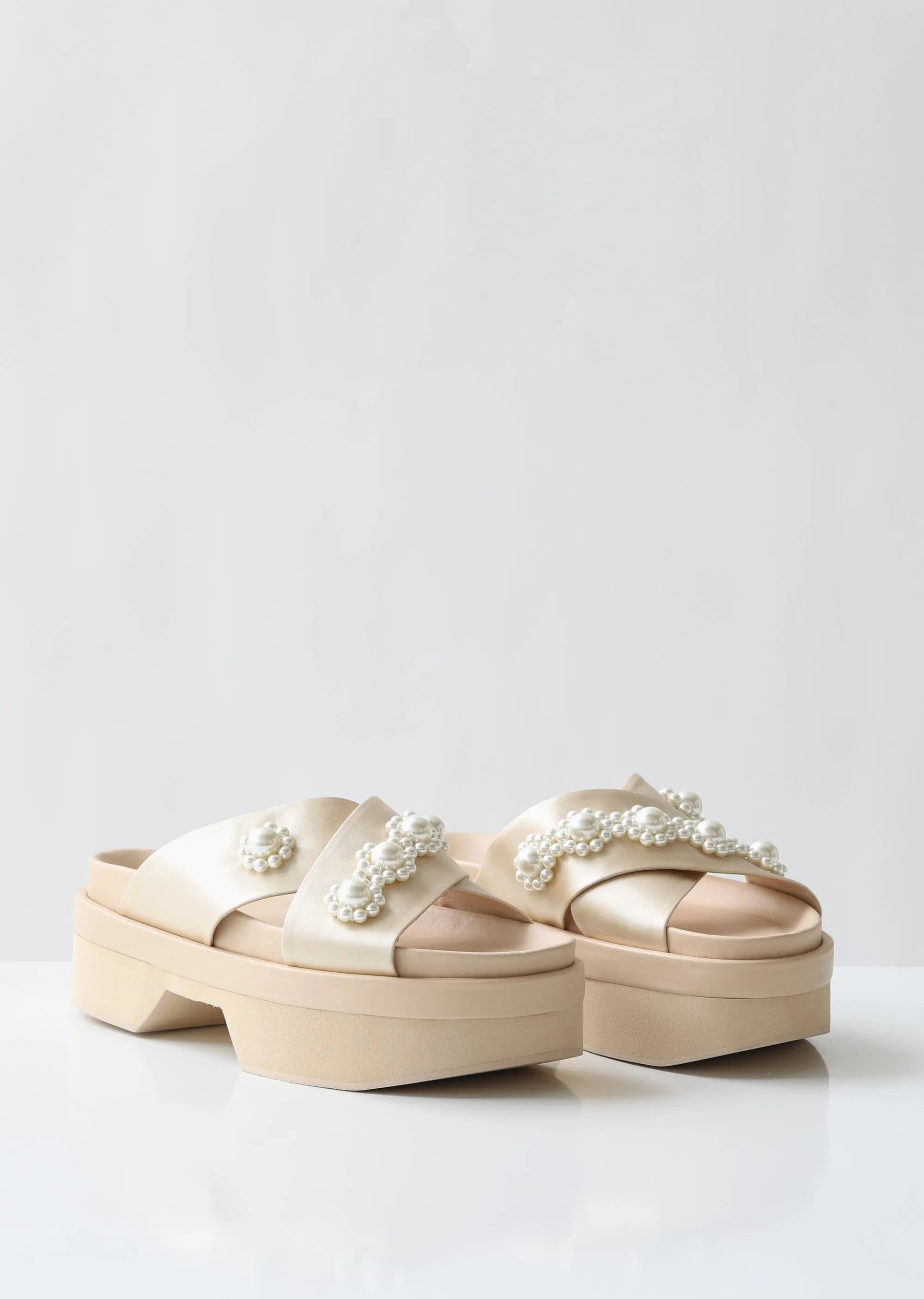 Beaded Satin Japanese Sole Sandals