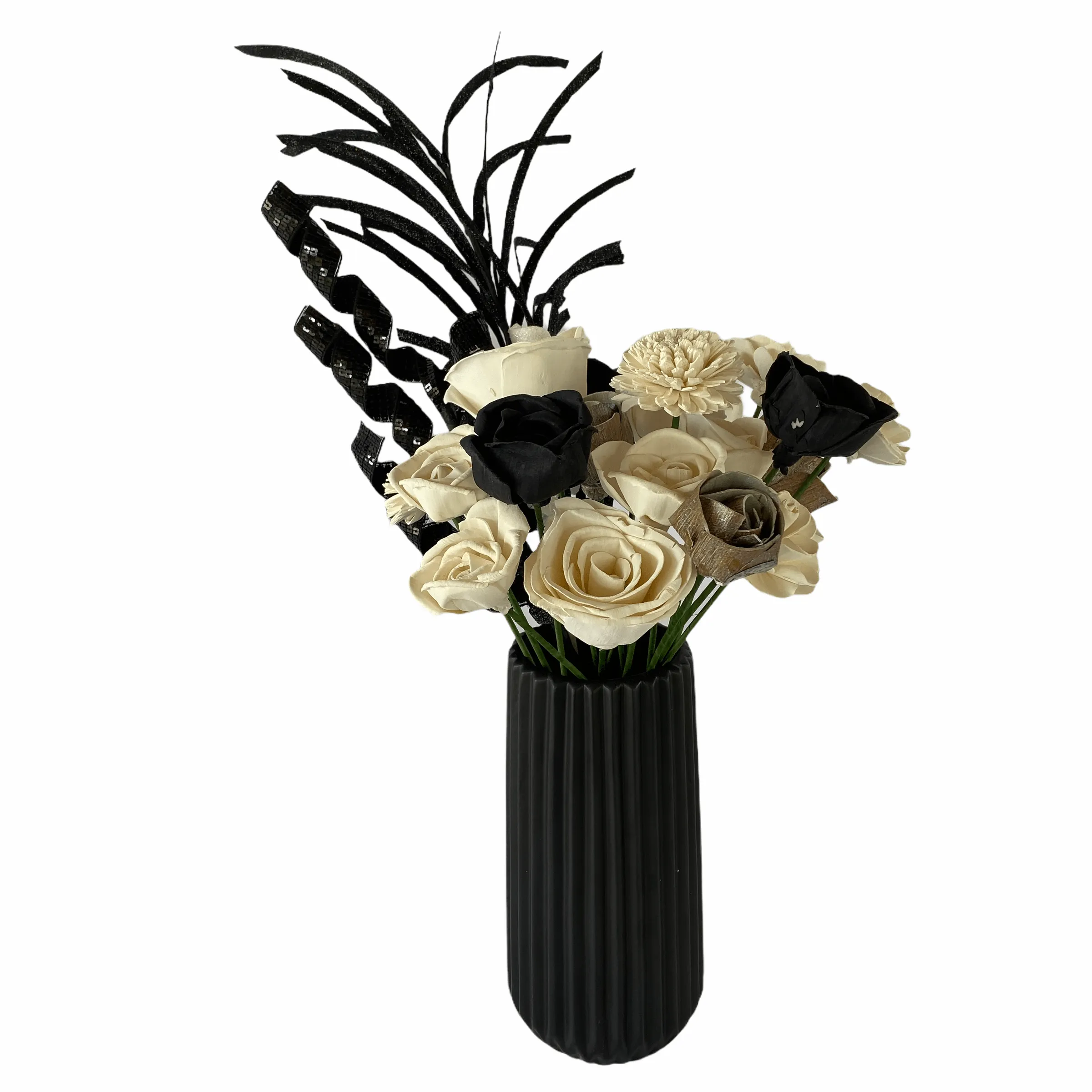 Black and White Dapper Sola Flower Arrangement