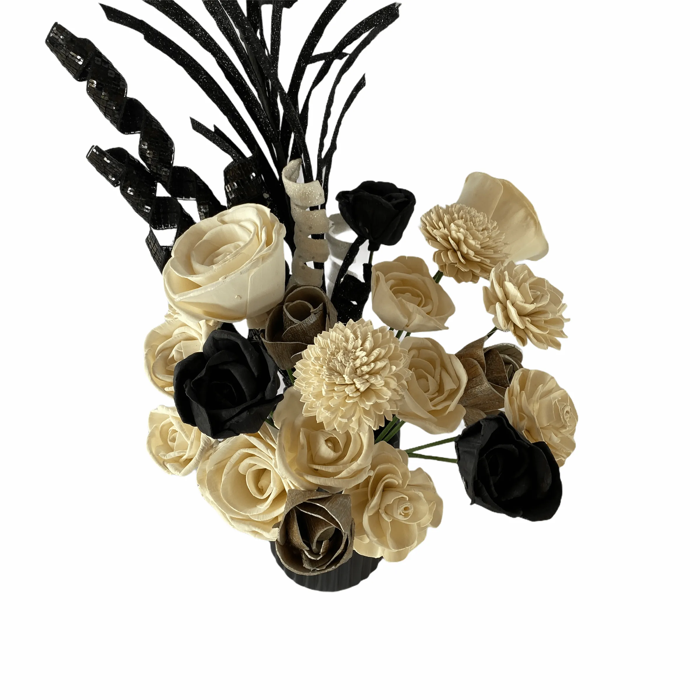 Black and White Dapper Sola Flower Arrangement