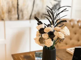 Black and White Dapper Sola Flower Arrangement