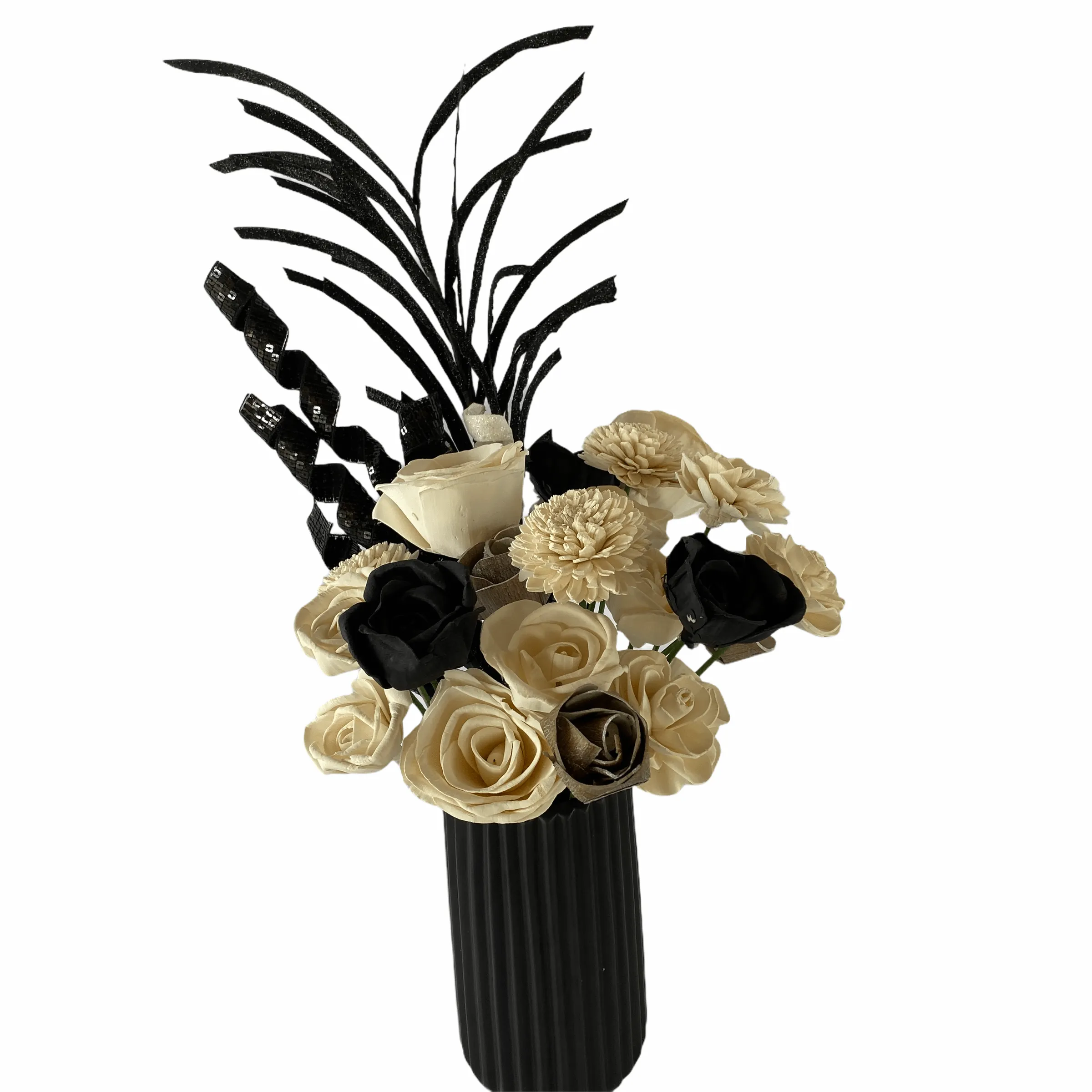 Black and White Dapper Sola Flower Arrangement