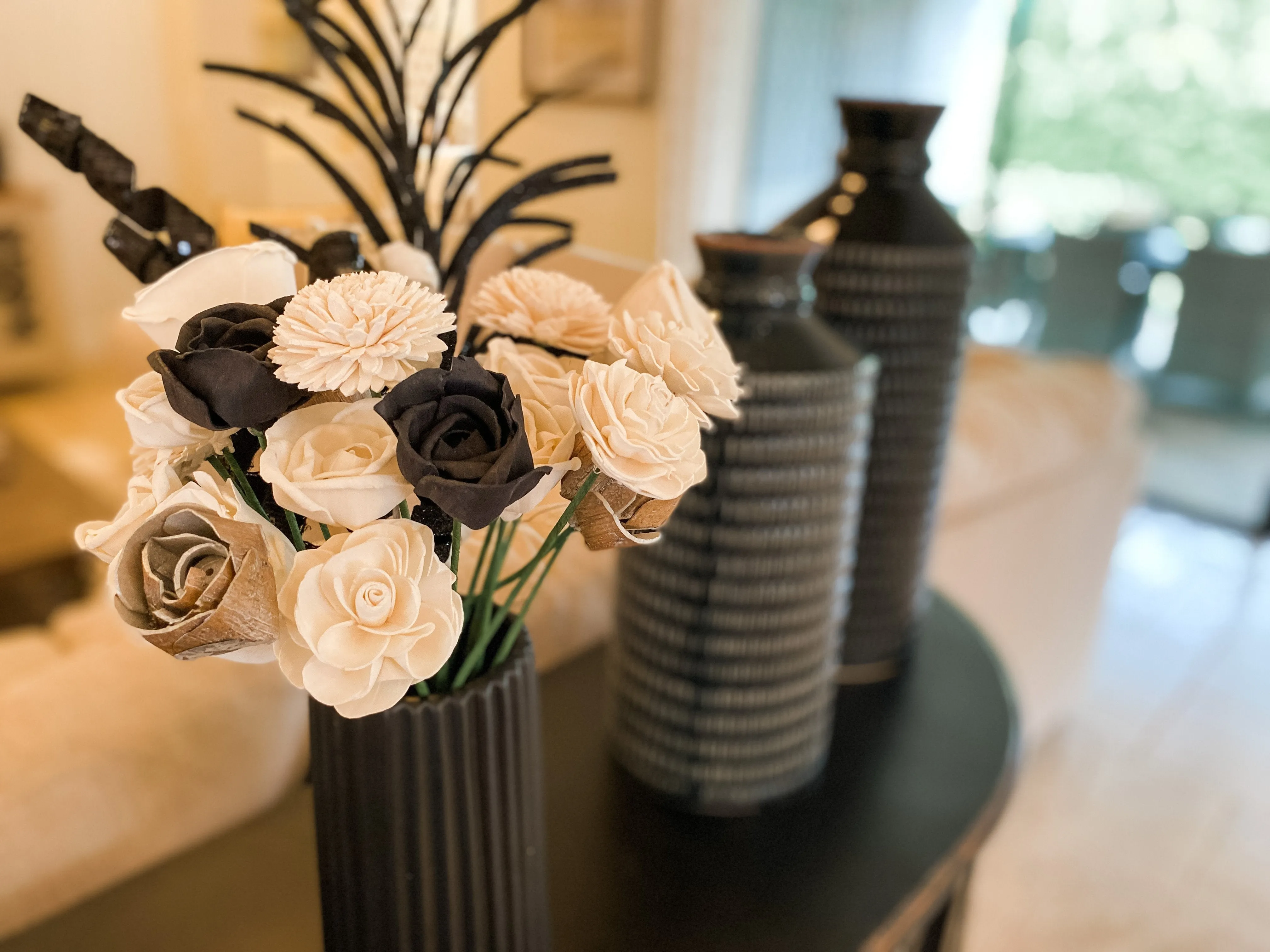 Black and White Dapper Sola Flower Arrangement