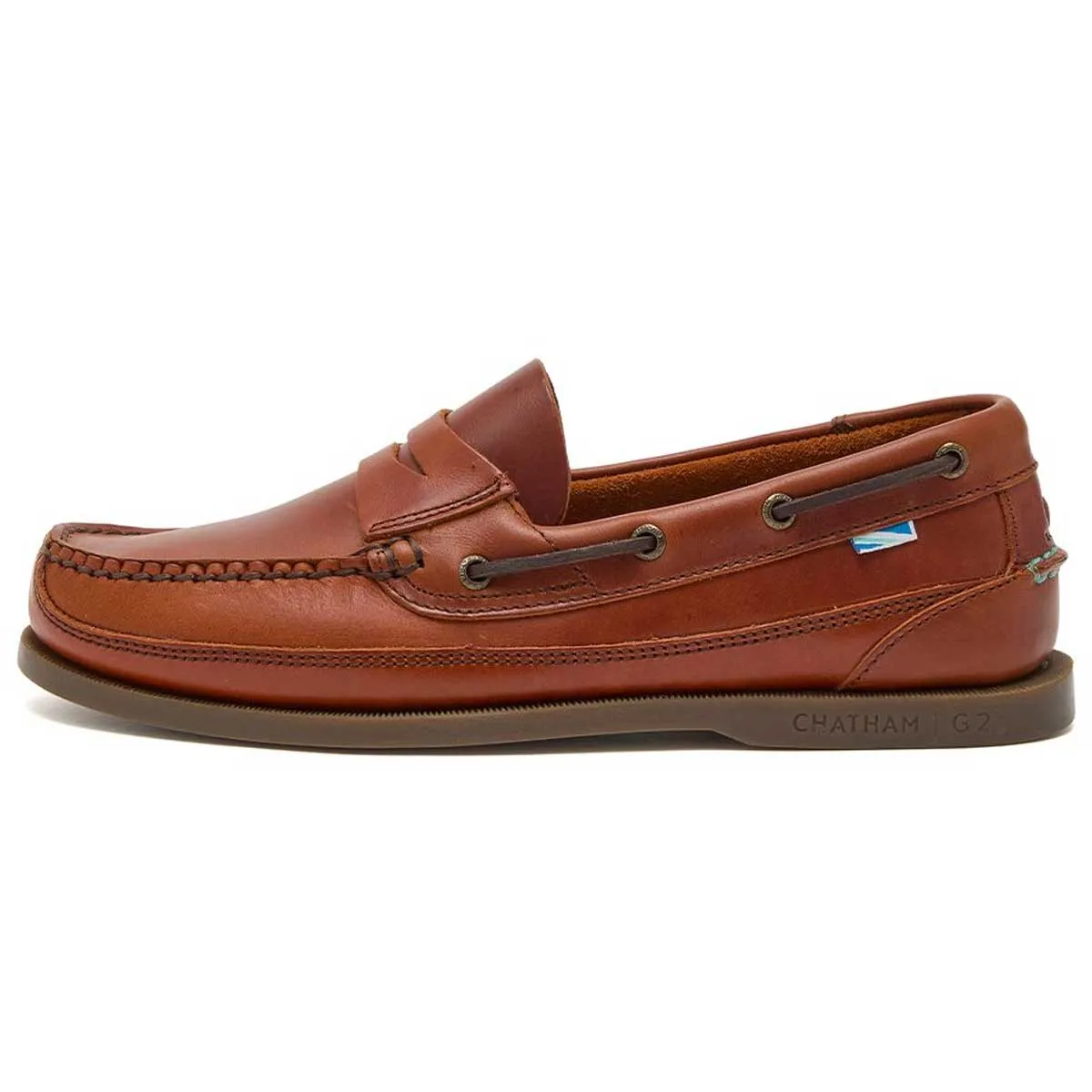 CHATHAM Gaff II G2 Slip-On Leather Deck Shoes - Mens - Chestnut