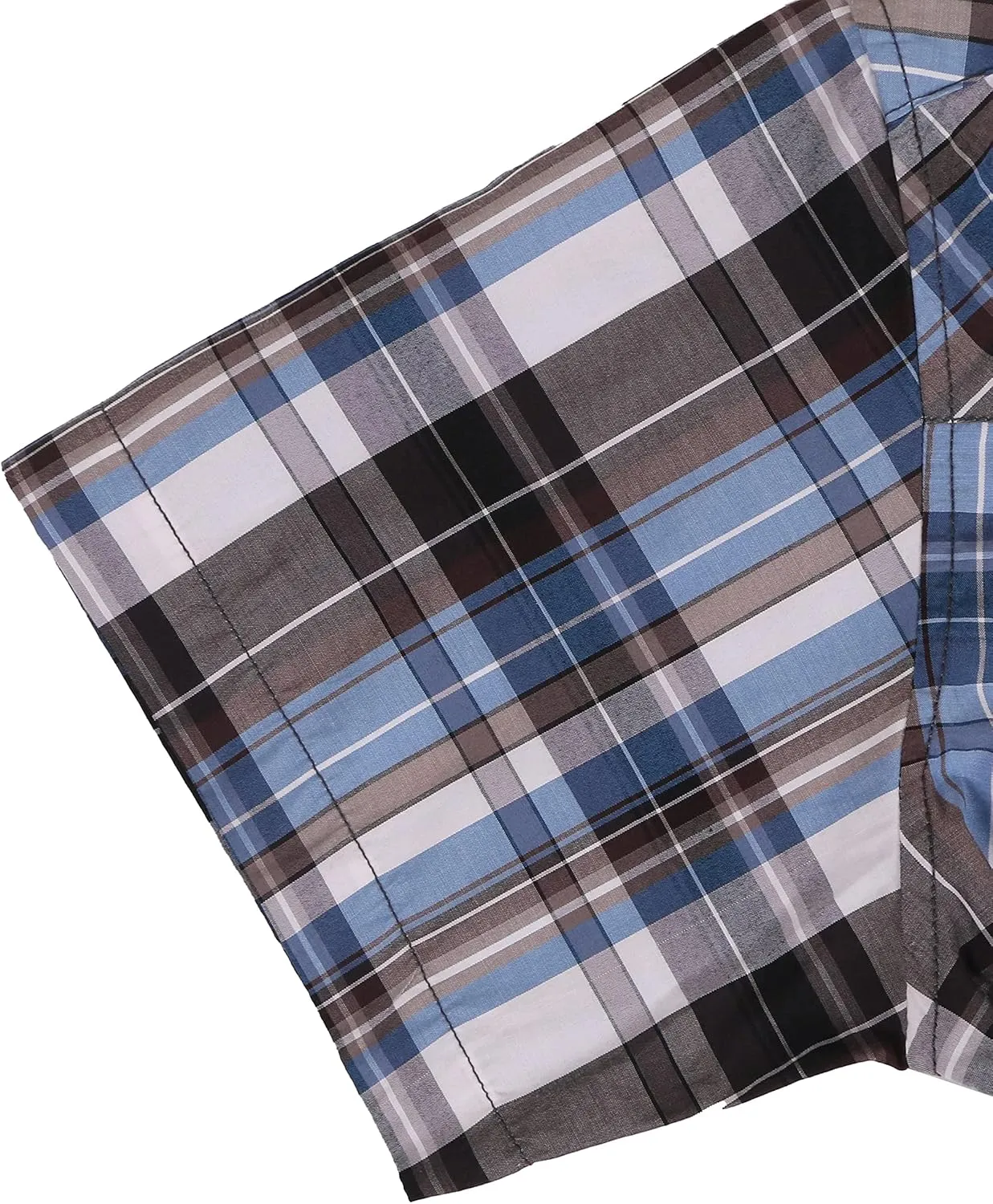 COEVALS CLUB Men's Western Plaid Pearl Snap Buttons Two Pocket Casual Short Sleeve Shirts
