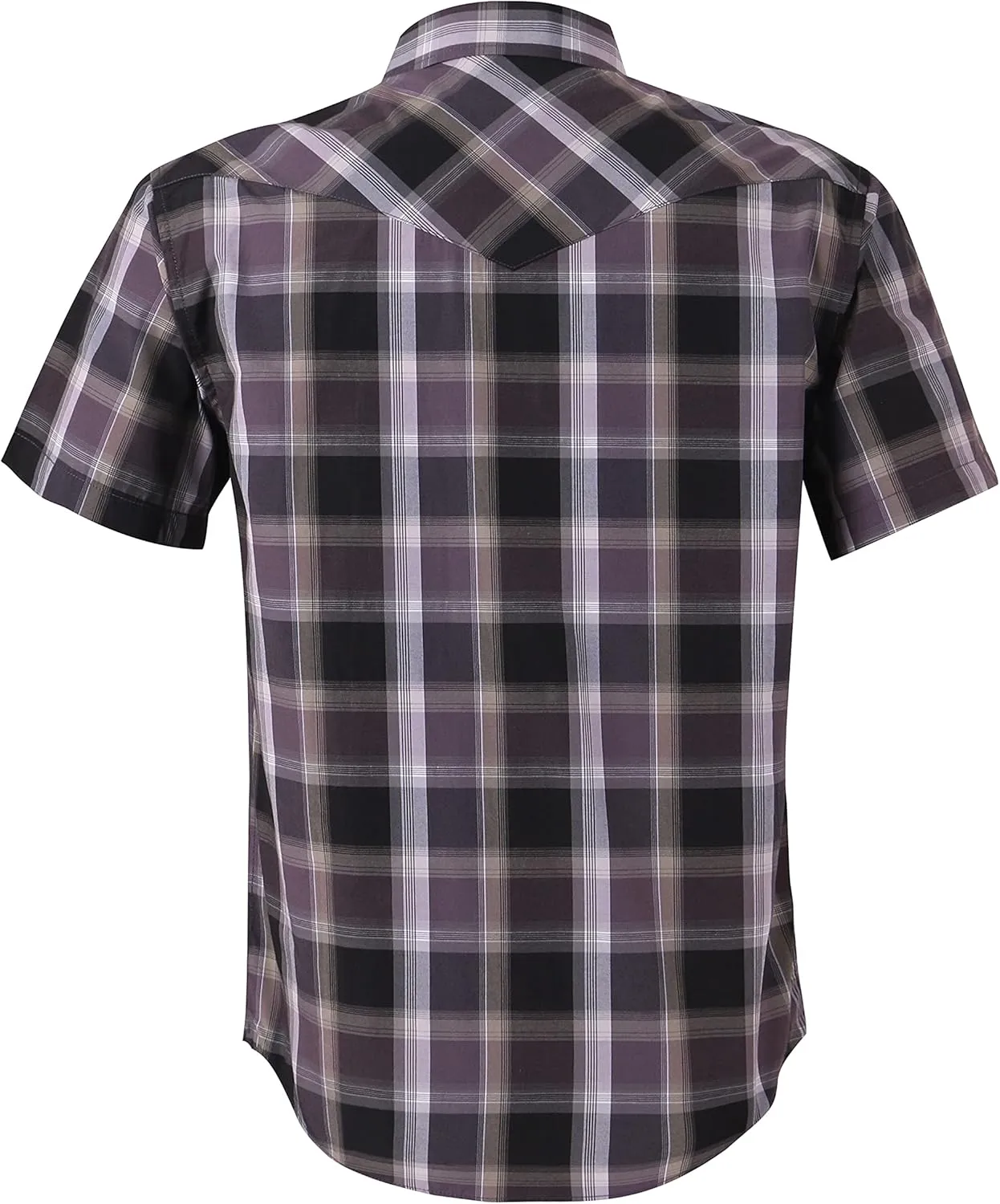 COEVALS CLUB Men's Western Plaid Pearl Snap Buttons Two Pocket Casual Short Sleeve Shirts