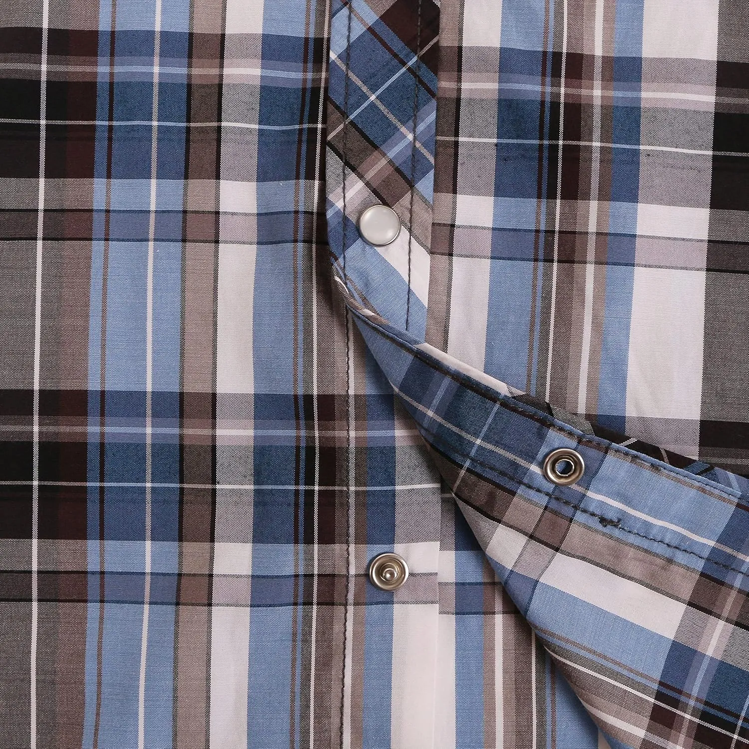 COEVALS CLUB Men's Western Plaid Pearl Snap Buttons Two Pocket Casual Short Sleeve Shirts