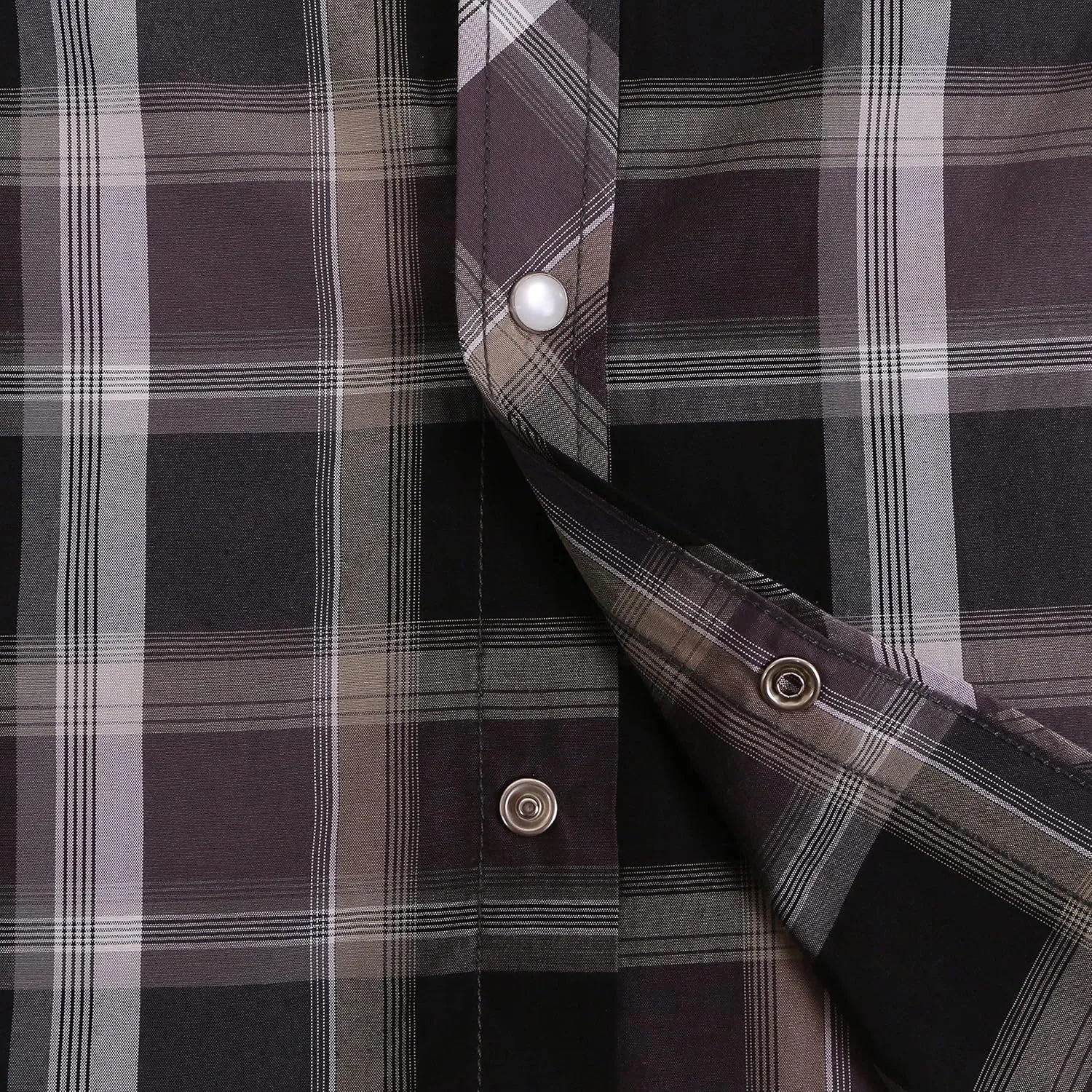 COEVALS CLUB Men's Western Plaid Pearl Snap Buttons Two Pocket Casual Short Sleeve Shirts