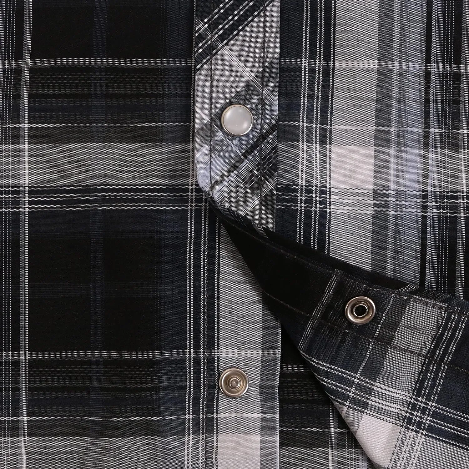 COEVALS CLUB Men's Western Plaid Pearl Snap Buttons Two Pocket Casual Short Sleeve Shirts