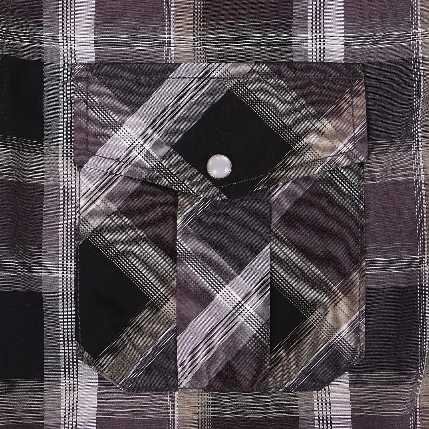 COEVALS CLUB Men's Western Plaid Pearl Snap Buttons Two Pocket Casual Short Sleeve Shirts