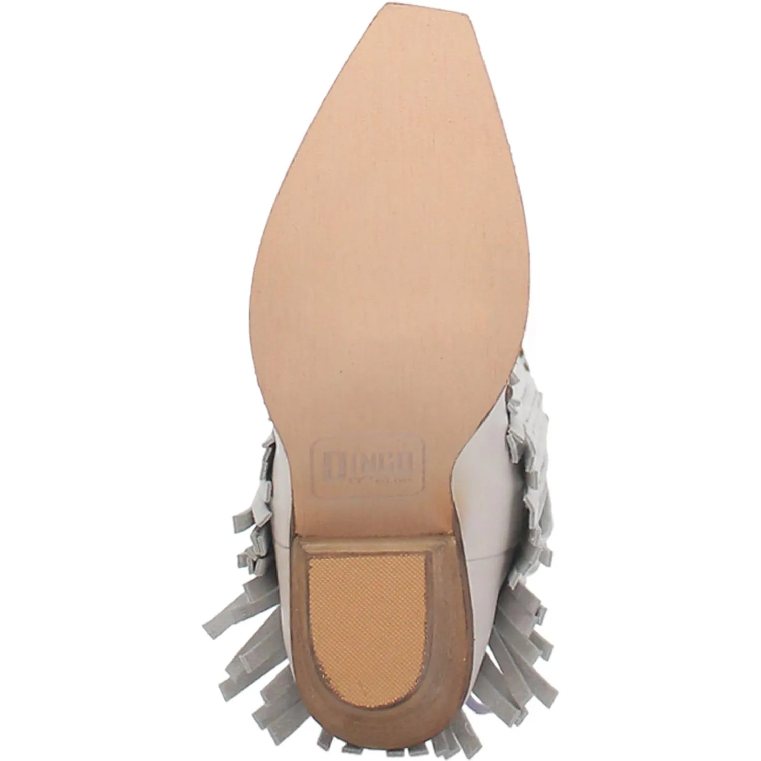 Dingo® Ladies Gypsy Almond Toe Fringed White Boots DI737-WHT