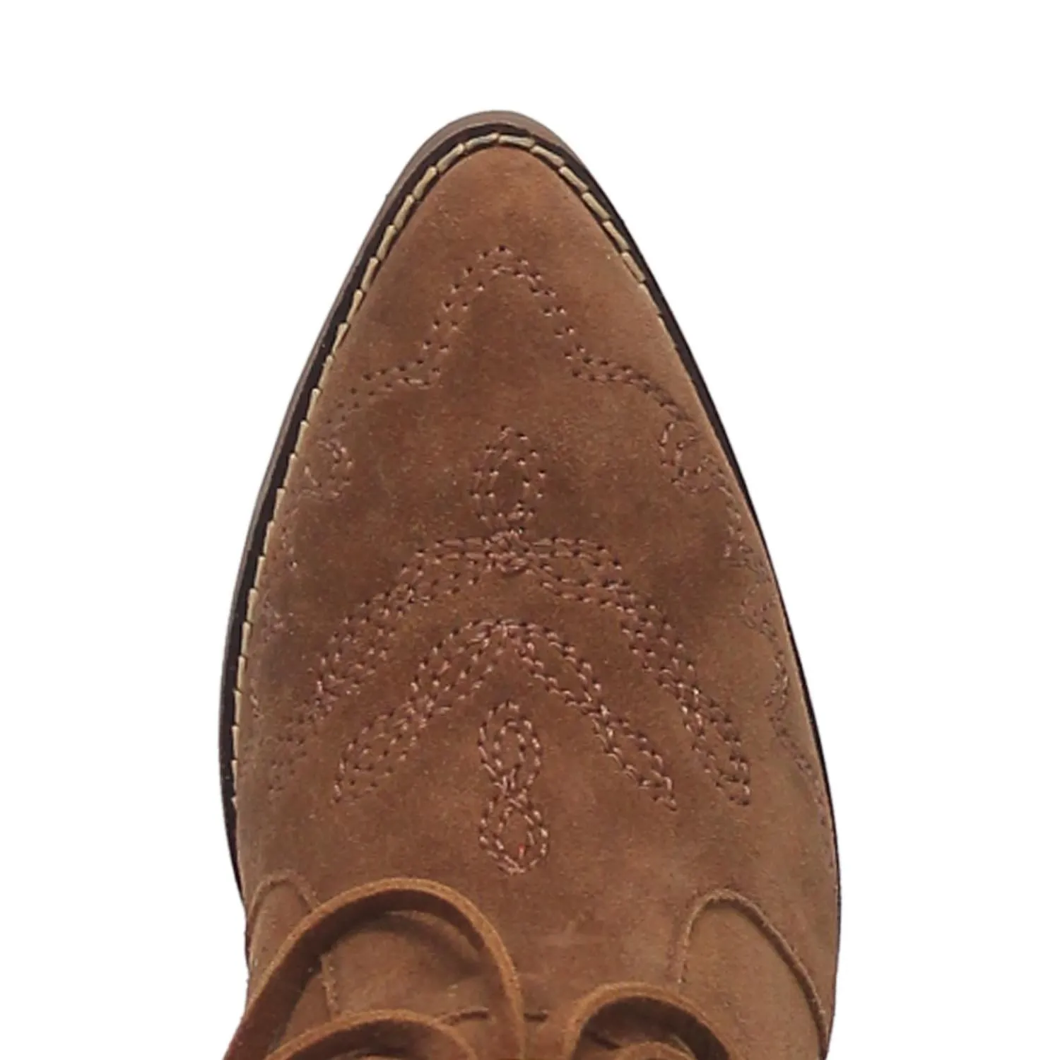 Dingo Women's Camel Fringed Tangles Leather J-Toe Bootie