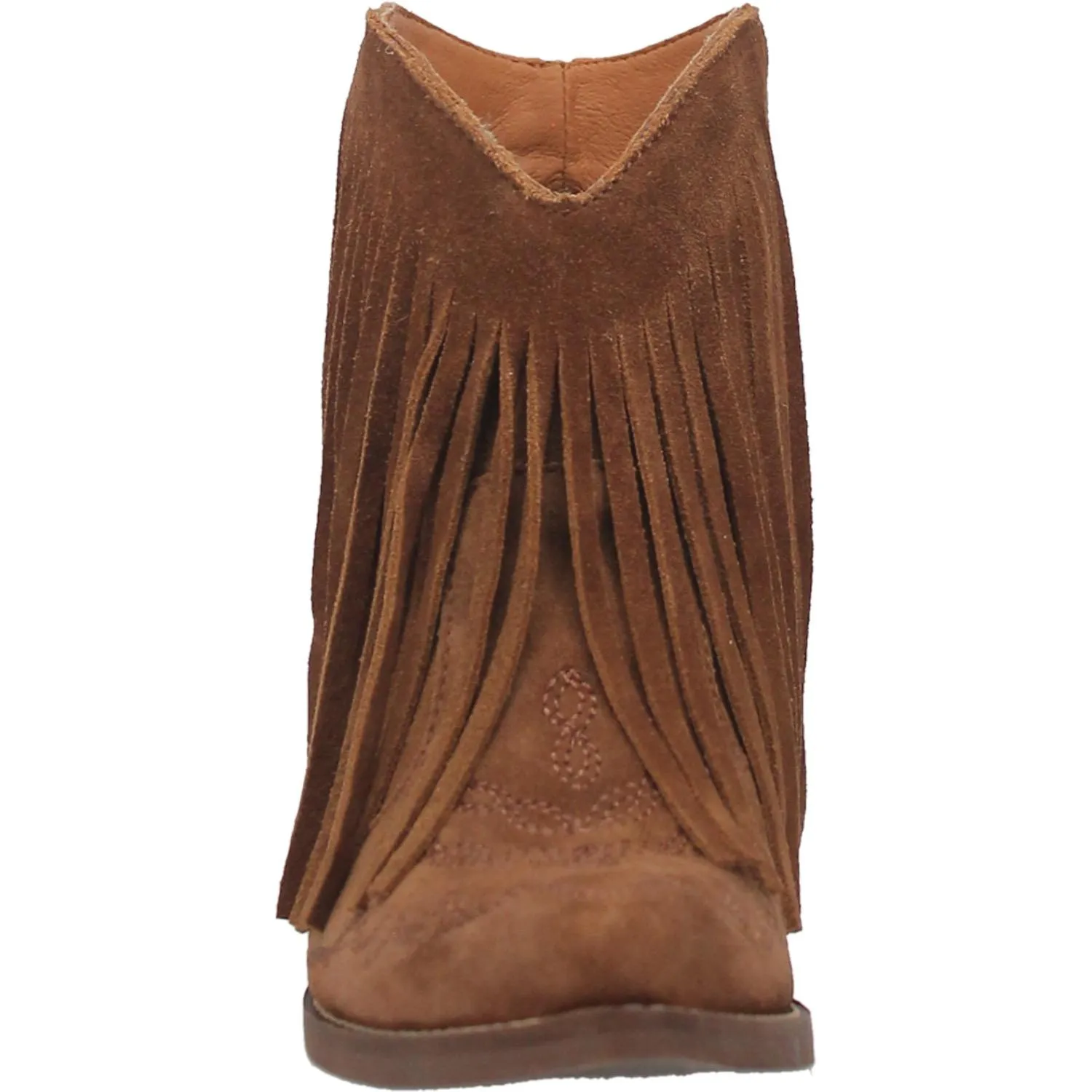 Dingo Women's Camel Fringed Tangles Leather J-Toe Bootie