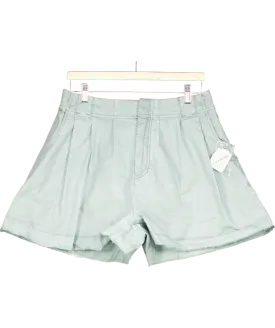 Free People Green Goa Pleated Shorts UK 10