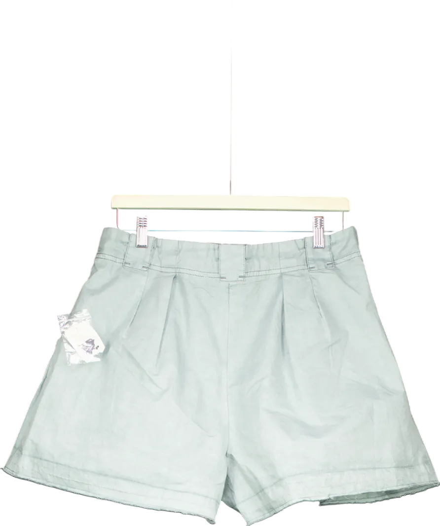 Free People Green Goa Pleated Shorts UK 10