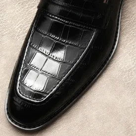 Genuine Leather Alligator Loafers