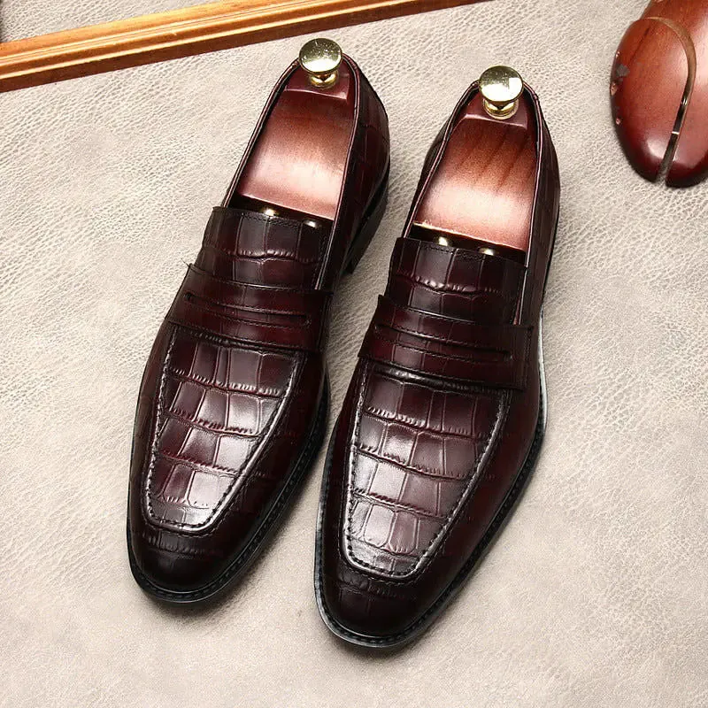 Genuine Leather Alligator Loafers