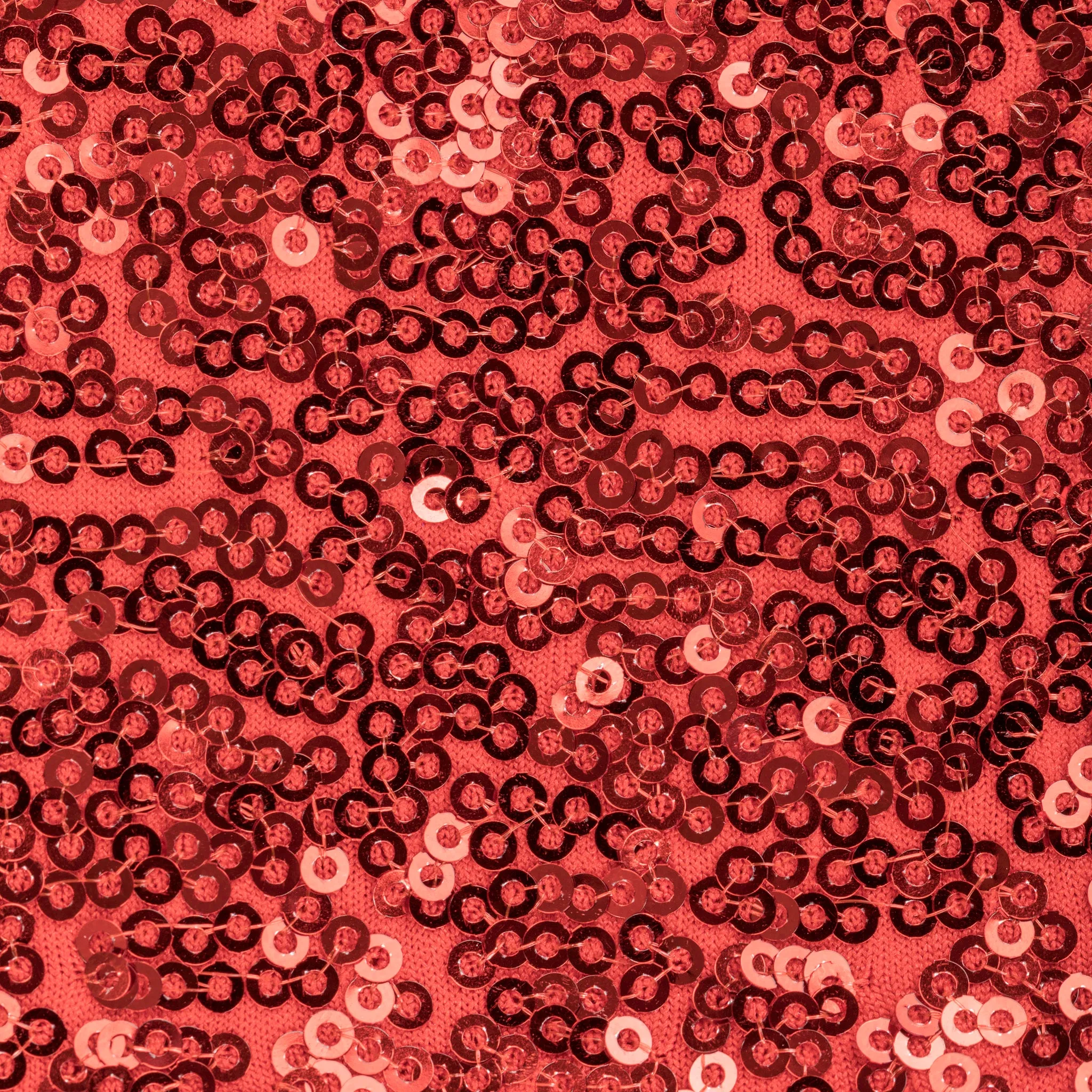Glitz Sequin Spandex Cocktail Table Cover 30"-32" Round - Red