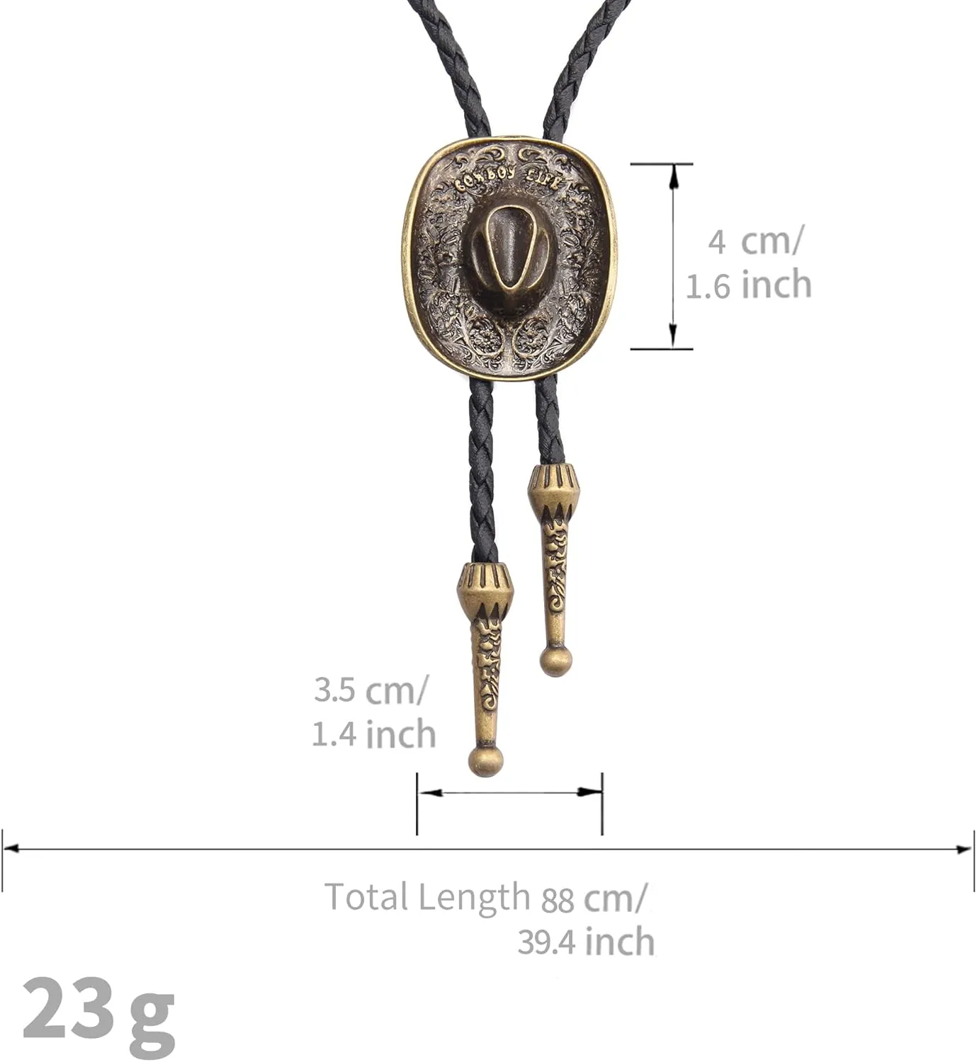 Jeilwiy Bolo Tie for Men Western Cowboy Tie Necklace Gold Bolo Tie Leather Necktie Halloween Tie Accessories for Women