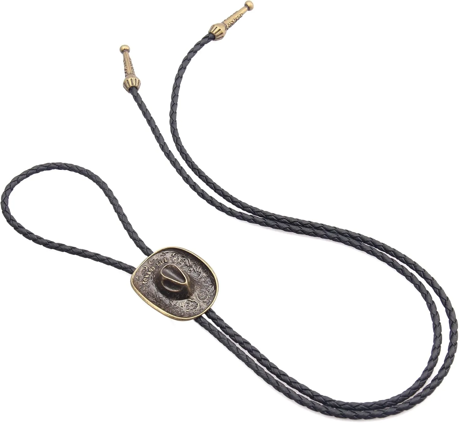 Jeilwiy Bolo Tie for Men Western Cowboy Tie Necklace Gold Bolo Tie Leather Necktie Halloween Tie Accessories for Women