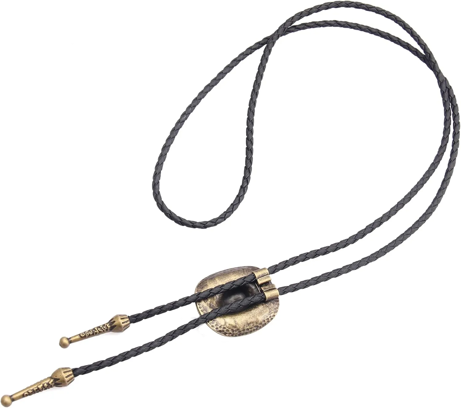 Jeilwiy Bolo Tie for Men Western Cowboy Tie Necklace Gold Bolo Tie Leather Necktie Halloween Tie Accessories for Women