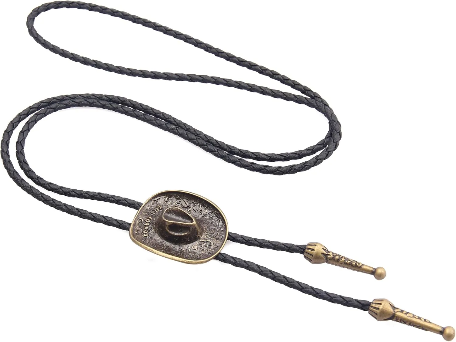 Jeilwiy Bolo Tie for Men Western Cowboy Tie Necklace Gold Bolo Tie Leather Necktie Halloween Tie Accessories for Women