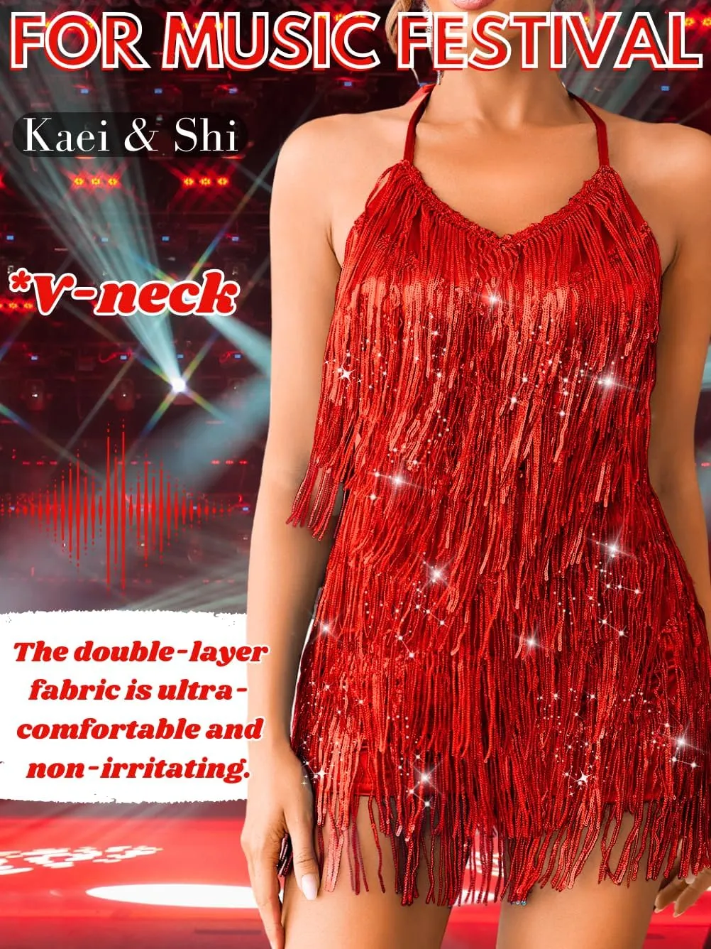 Kaei&Shi Sequin Fringe Romper,Sparkly Glitter Metallic Jumpsuits For Women,Backless Shorts Dress Disco Birthday Dance Outfit