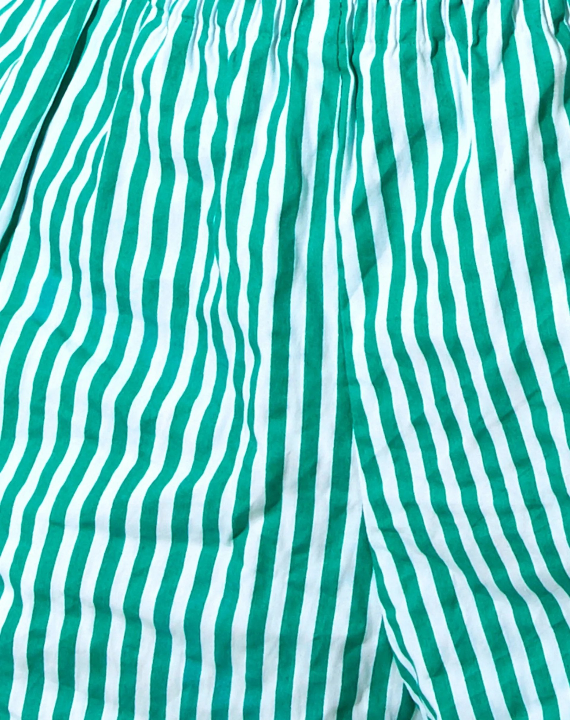 Lala Short in Vertical Stripe Green and White
