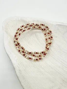 Love Maroon Beaded Bracelet Set
