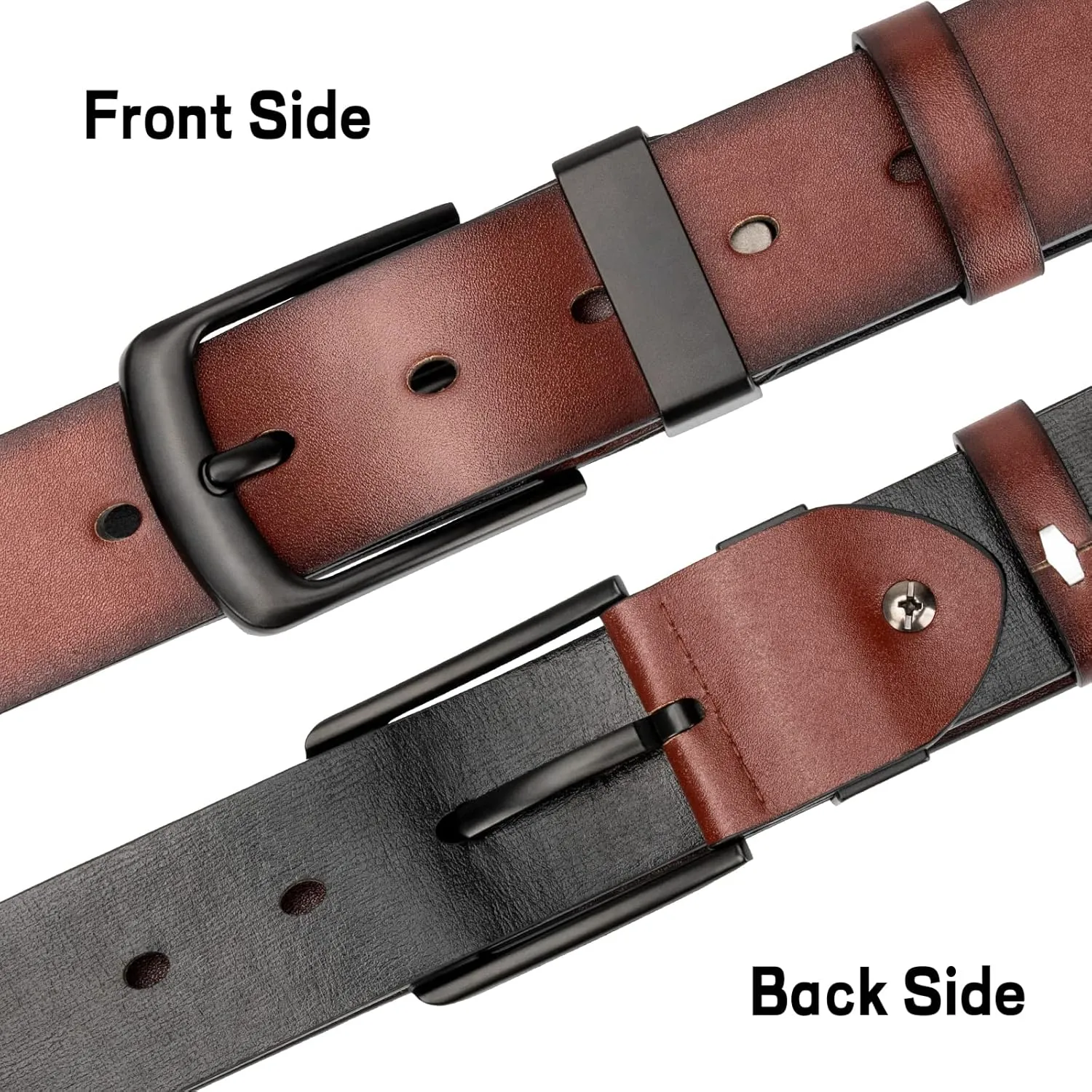 maikun Mens Casual Dress Belt, Mens Leather Black Belt, Casual Wear Jeans Pants