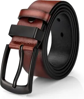 maikun Mens Casual Dress Belt, Mens Leather Black Belt, Casual Wear Jeans Pants
