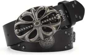Men's Belt Bohemian Style Belt Vintage Skeleton Women's Belt Riveted Belt Hip Hop Punk Rock Y2K Belt