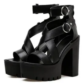 Open Toe Platform Gladiator Sandals