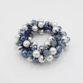pearl ball angle stones beaded hair elastic ponytail holder woman hair accessory