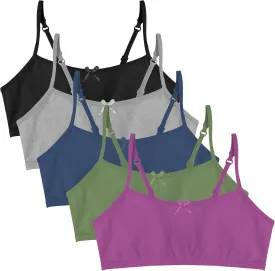 Popular Cotton Girls Training Bra - Crop Cami Training Bras for Girls with Adjustable Straps. Cotton Bra Pack.