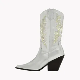 Pre Order:  Bling Studded Wedge Boots