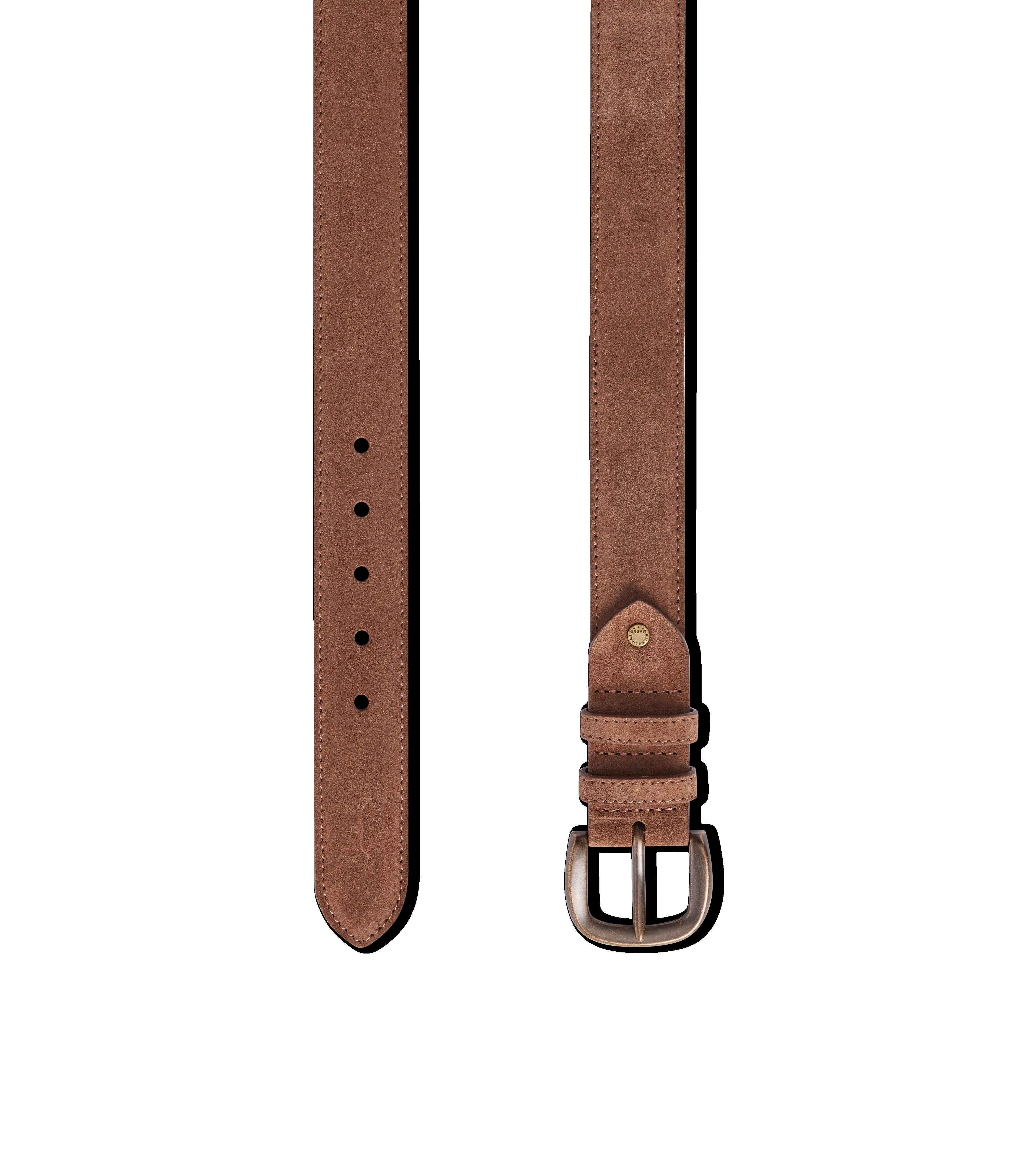 R.M.Williams - Ryder Belt - Suede - Dark Bronze Hardware - Brown