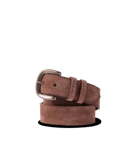 R.M.Williams - Ryder Belt - Suede - Dark Bronze Hardware - Brown