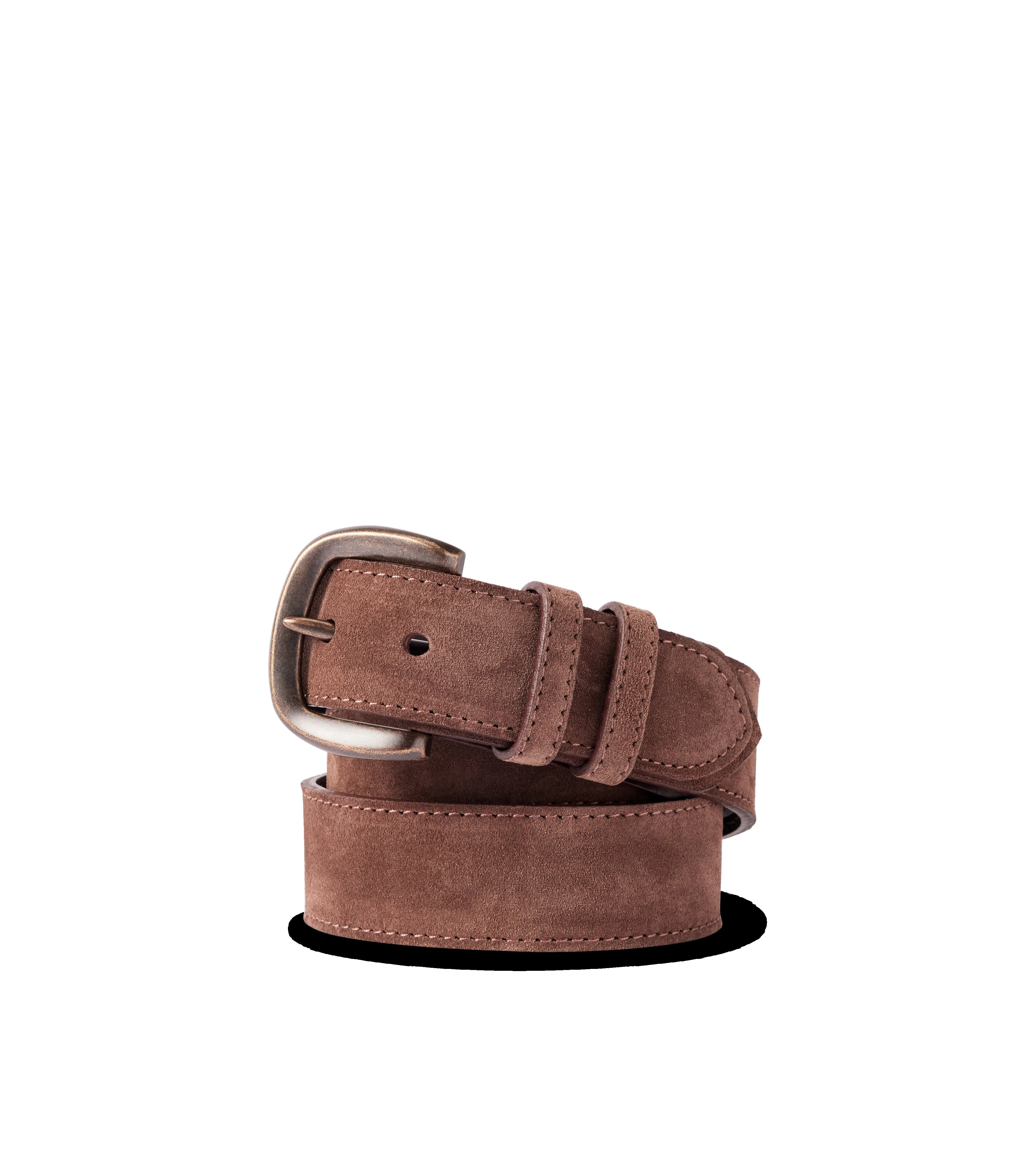 R.M.Williams - Ryder Belt - Suede - Dark Bronze Hardware - Brown