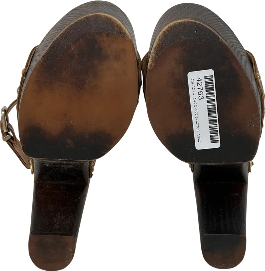 Russell & Bromley Brown Chunky Platform Leather Heeled Sandals UK 3 EU 36 👠